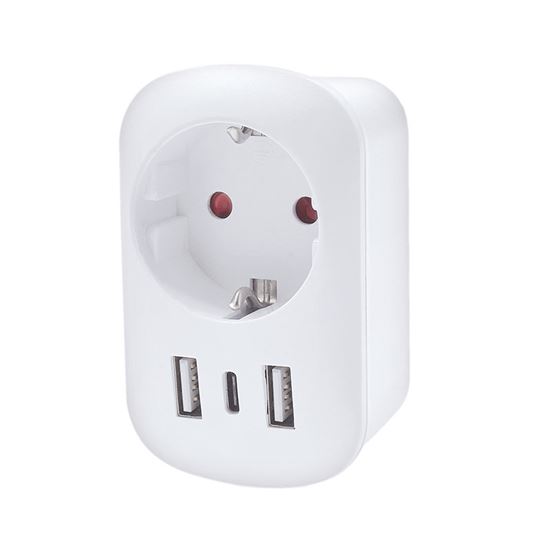 Solight cestovný adaptér s USB A+C 20W PD do Spojených štátov, typ B
