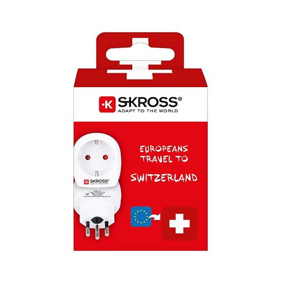 SKROSS cestovný adaptér pre použitie vo Švajčiarsku, typ J
