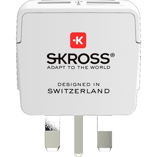 SKROSS cestovný adaptér UK USB pre použitie vo Veľkej Británii, typ G