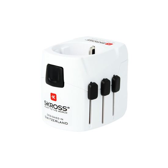 SKROSS cestovný adaptér PRO Light USB, 6.3A max., vr. USB nabíjania, uzemnený, UK+USA+Austrálie/Čína