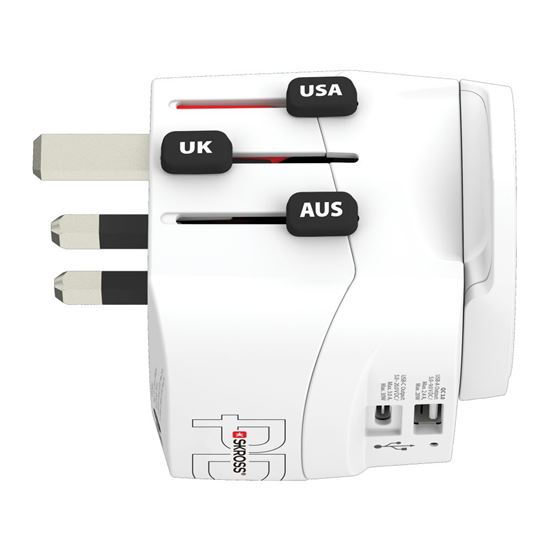 SKROSS cestovný adaptér PRO Light USB AC30PD World, 7A max., USB A+C, PD 30W, UK+USA+Austrálie/Čína