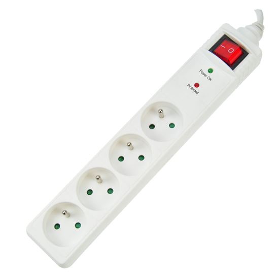 Solight prepäťová ochrana, 918J, 4z, 3m, biela