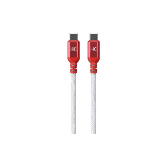 SKROSS USB C-C Link XL Cable, 100W, 250cm, opletený, biely