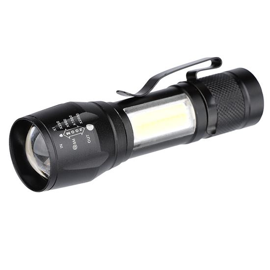 Solight LED kovové svietidlo nabíjacie, 150+60lm, Li-Ion, čierna
