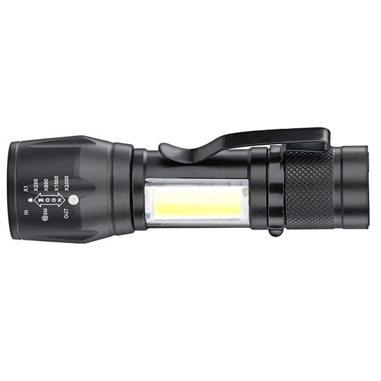 Solight LED kovové svietidlo nabíjacie, 150+60lm, Li-Ion, čierna