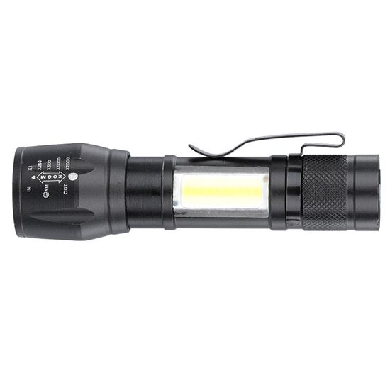 Solight LED kovové svietidlo nabíjacie, 150+60lm, Li-Ion, čierna