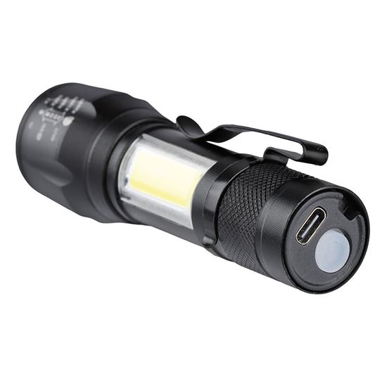 Solight LED kovové svietidlo nabíjacie, 150+60lm, Li-Ion, čierna