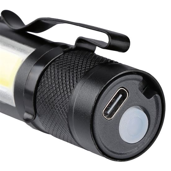 Solight LED kovové svietidlo nabíjacie, 150+60lm, Li-Ion, čierna