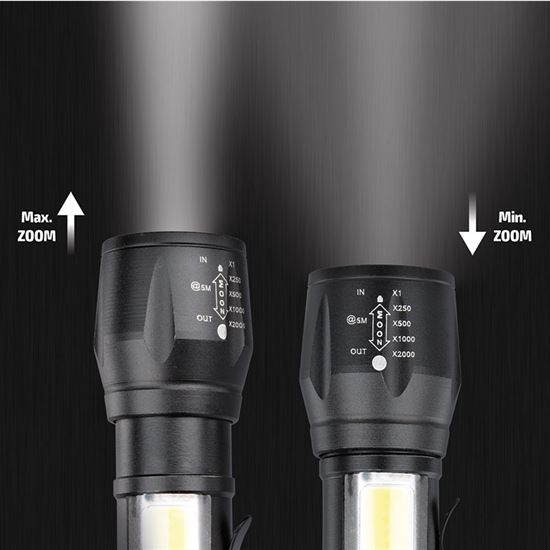 Solight LED kovové svietidlo nabíjacie, 150+60lm, Li-Ion, čierna