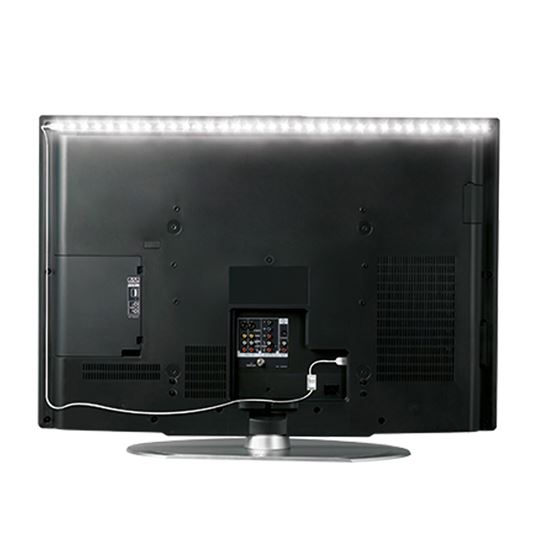 Solight LED pásik pre TV, 100cm, USB, vypínač, studená biela