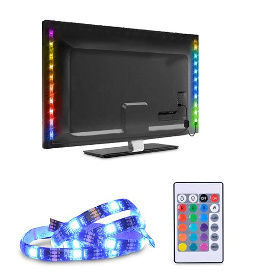 Solight LED RGB pásik pre TV, 2 x 50cm, USB, vypínač, diaľkový ovládač