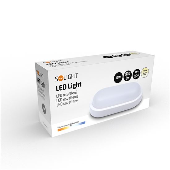 Solight LED vonkajšie osvetlenie oválne, 13W, 910lm, 4000K, IP54, 21cm