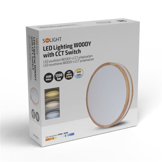 Solight LED osvetlenie Woody, 25W, 1350lm, 29cm, 3CCT