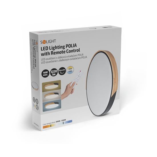 Solight LED osvetlenie s diaľkovým ovládačom Polia, 46W, 3220lm, 40cm, zmena chromatickosti, stmievateľné