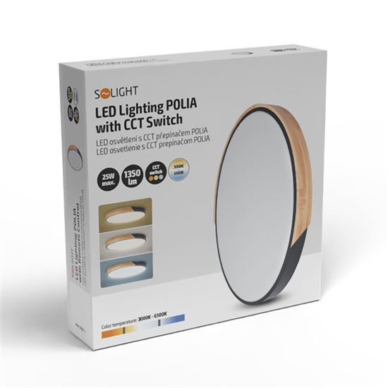 Solight LED osvetlenie Polia, 25W, 1350lm, 30cm, 3CCT
