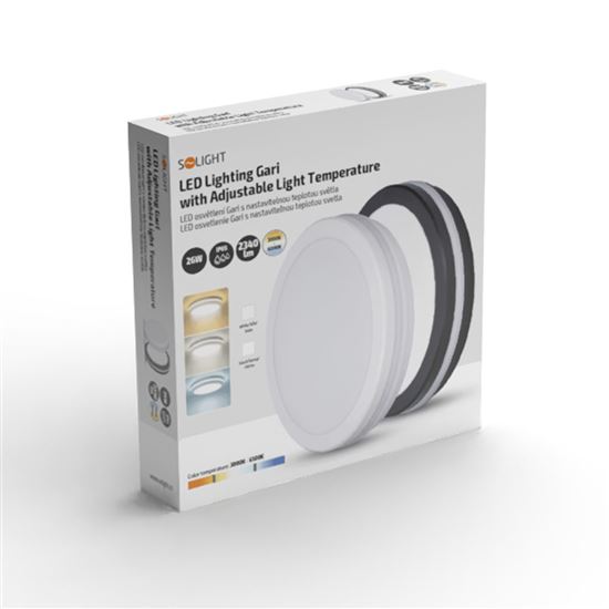 Solight LED osvetlenie Gari, 26W, 2340lm, 3CCT, IP65, 30cm, čierna