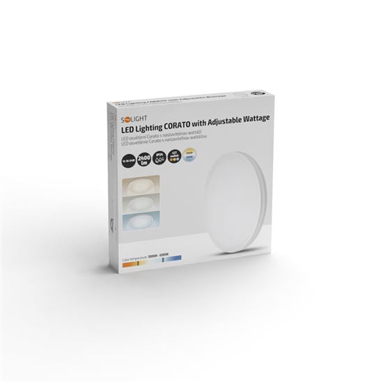 Solight LED osvetlenie Corato s nastaviteľnou wattážou a CCT, IP54, 12-18-24W, max. 2400lm, 3CCT, 30cm