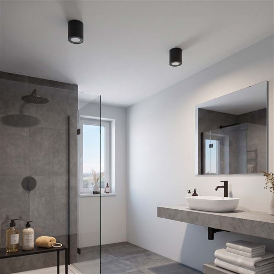 Solight GU10 bodové osvetlenie Eira, valec, IP54, 80*90, čierna