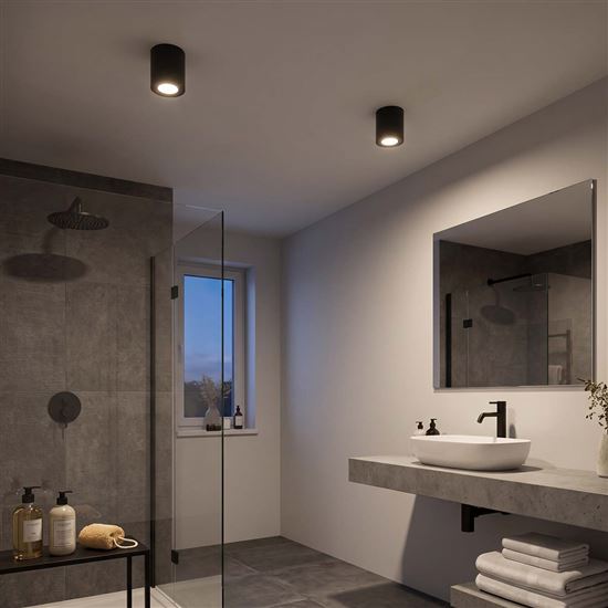 Solight GU10 bodové osvetlenie Eira, valec, IP54, 80*90, čierna