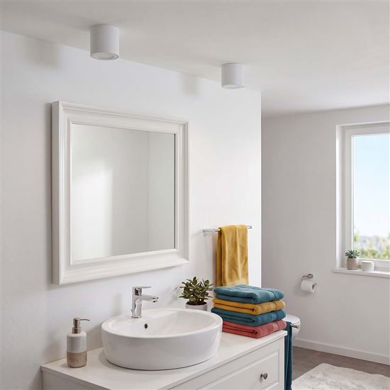 Solight GU10 bodové osvetlenie Eira, valec, IP54, 80*90, biela