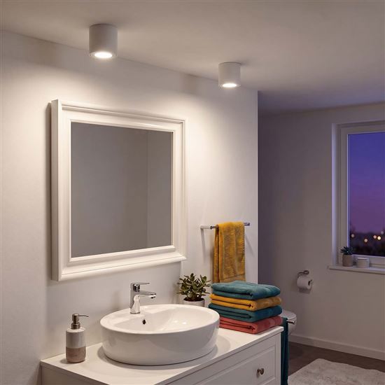 Solight GU10 bodové osvetlenie Eira, valec, IP54, 80*90, biela