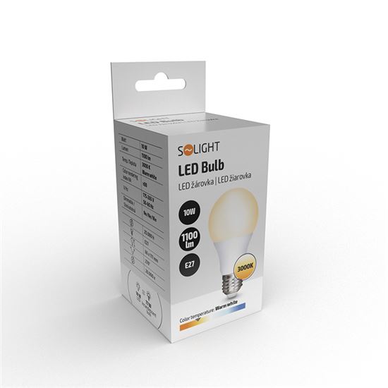 Solight LED žiarovka, klasický tvar, 10W, E27, 3000K, 270°, 1100lm