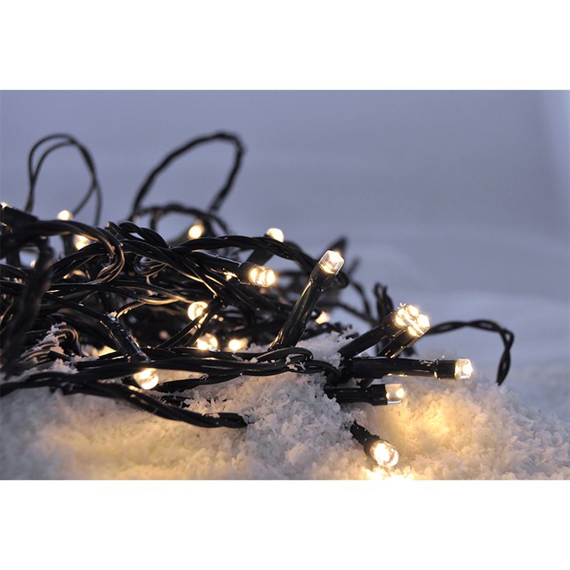 Solight LED vianočná reťaz, 500 LED, 50m, prívod 5m, IP44, teplá biela