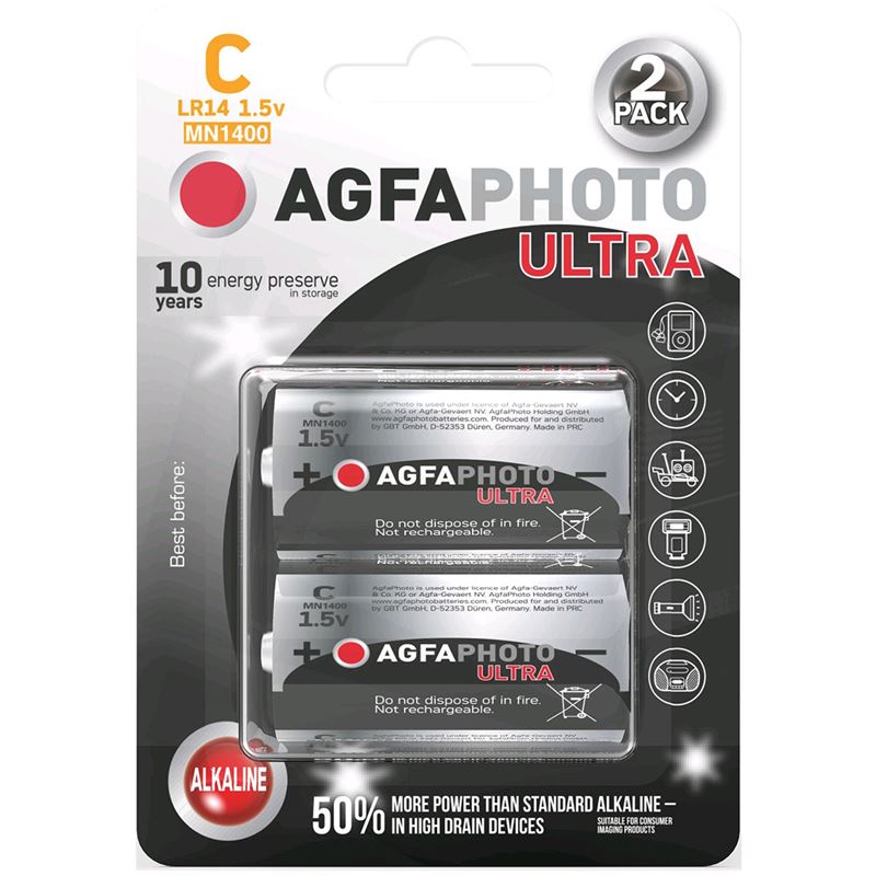 AgfaPhoto Power Ultra batéria LR14/C, blister 2ks 