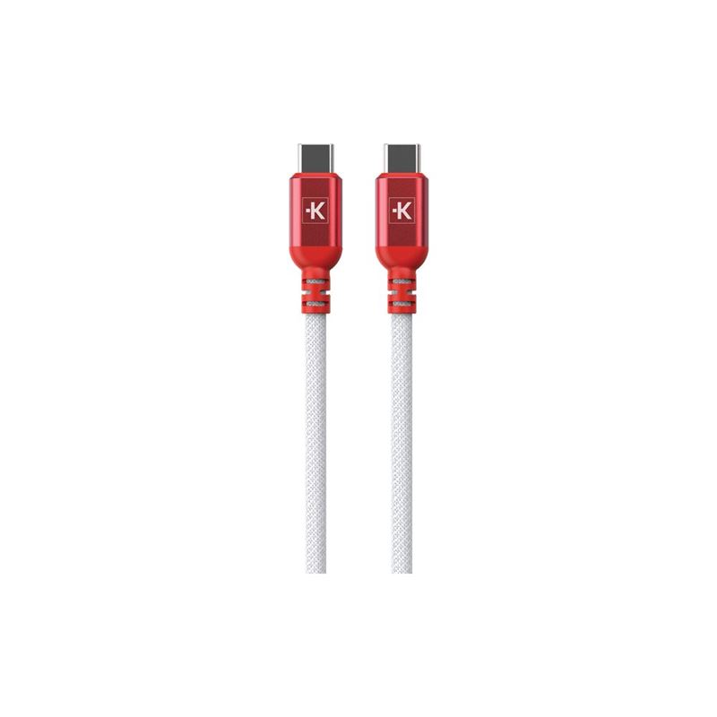 SKROSS USB C-C Link Cable, 100W, 150cm, opletený, biely