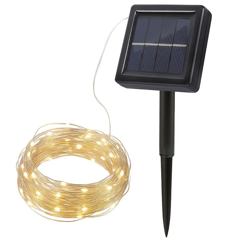 Solight LED solárna reťaz, 200LED, 22m, teplá biela