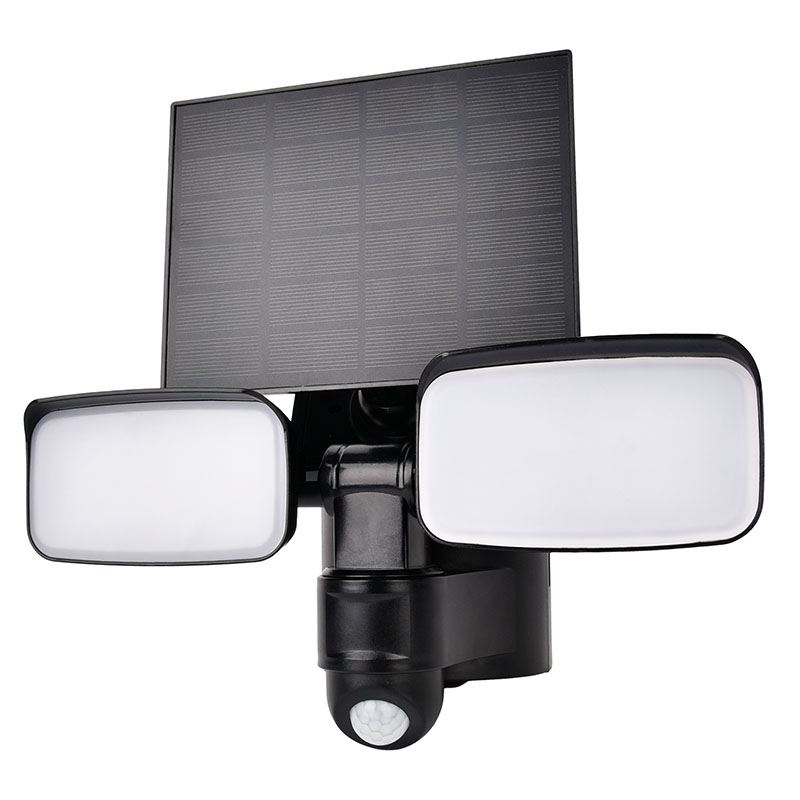 Solight LED solárne svetlo so senzorom, 9W, 850lm, 4000K, Li-Ion, čierna