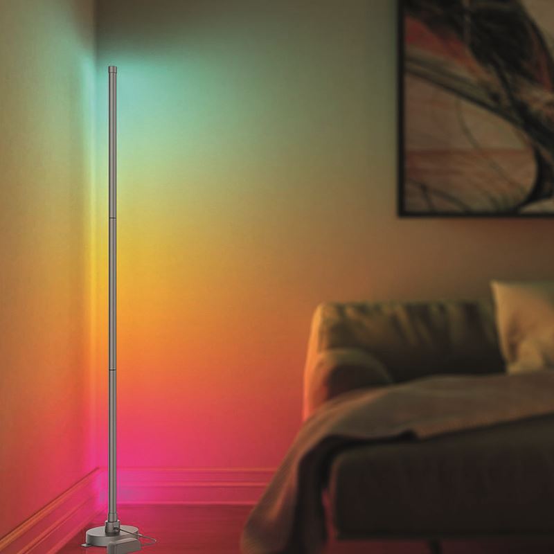Solight LED smart stojacia lampa Rainbow, wifi, RGB, CCT, 140cm